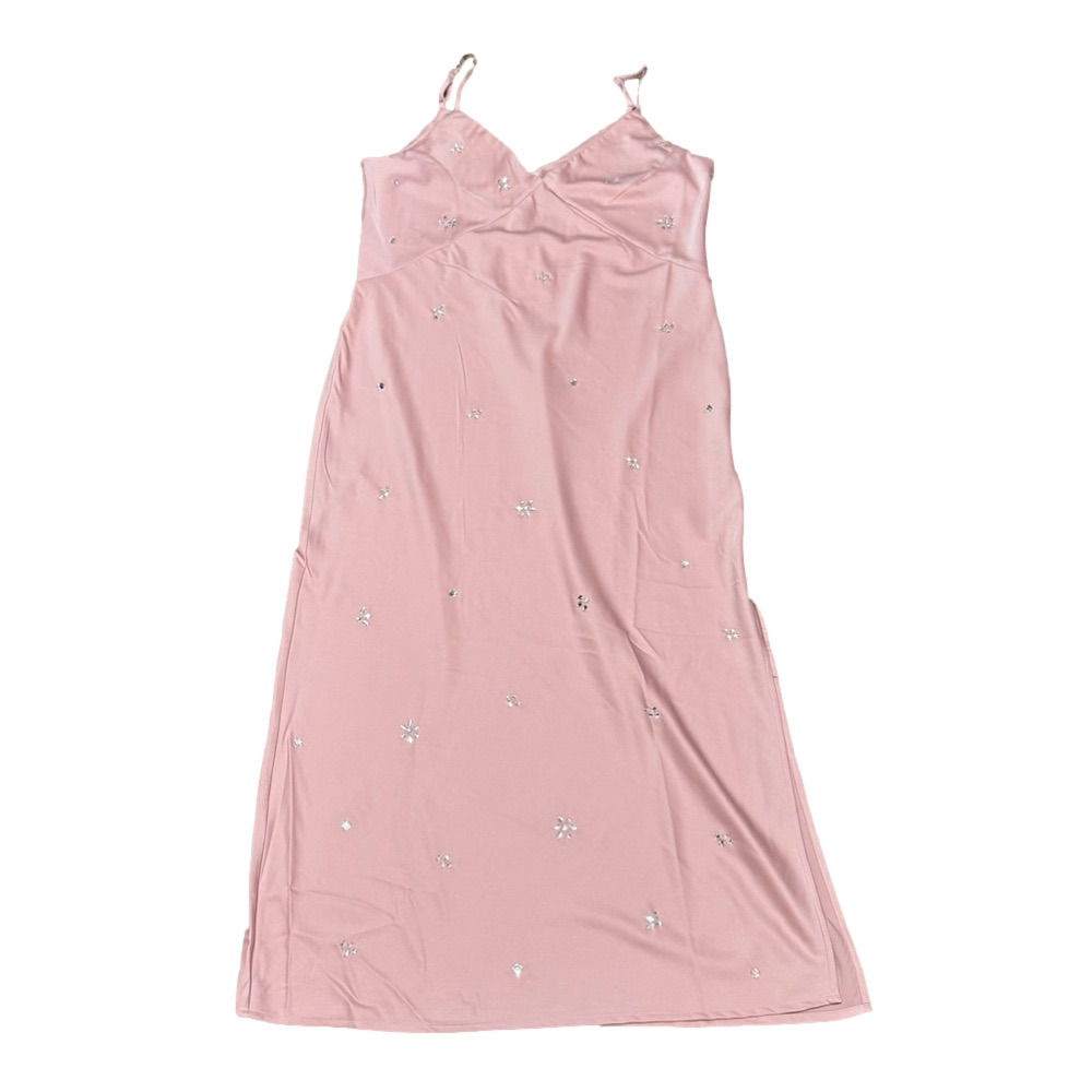 A New Day Dusty Pink Lightweight Deep V-Neck Midi Slip Dress Women Size XL - Picture 8 of 15